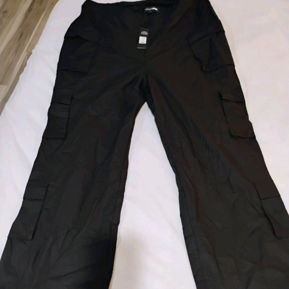 Fashion Nova Black Parachute Pants